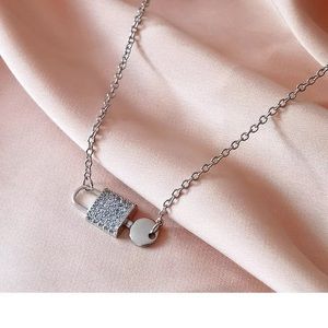 COPY - Tiny silver lock & key necklace